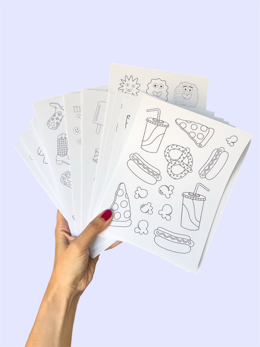 Stickers para pintar (1 hoja)