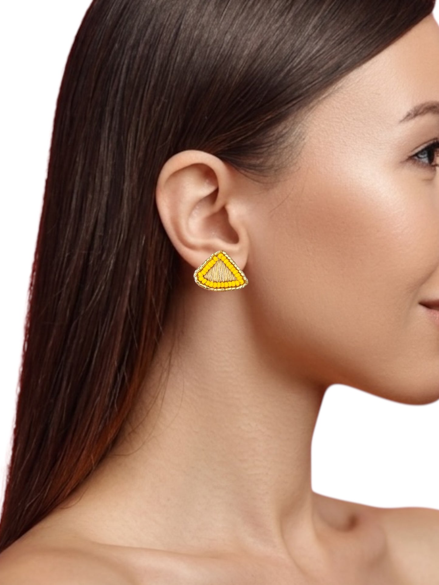 Aros Bordados de Mostacillas e Hilo