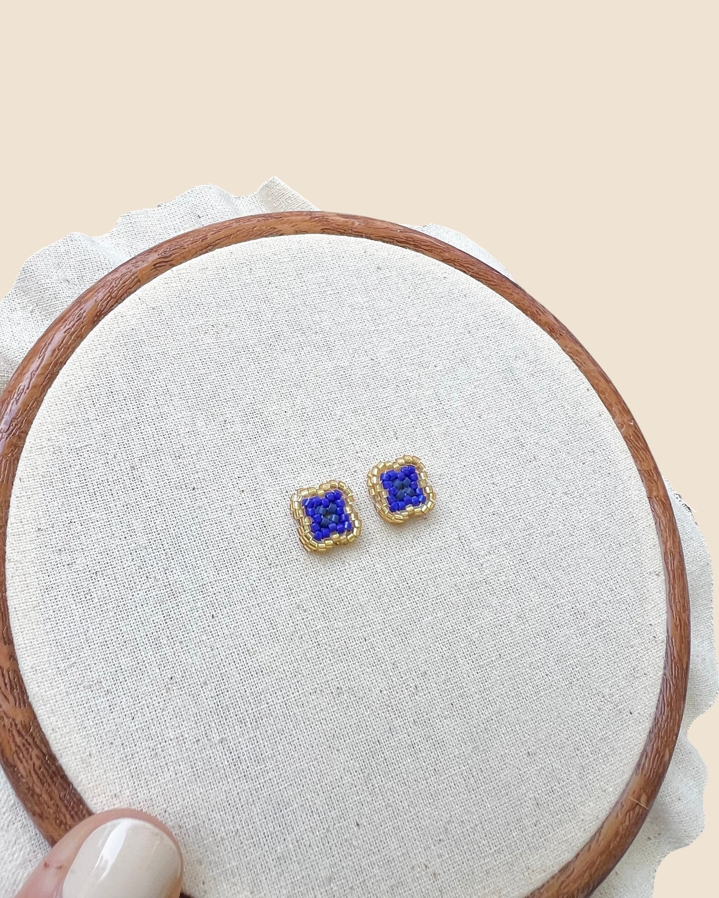 Aros cuadrados Mini Azul