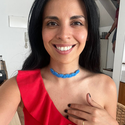 Choker Celeste Triángulos