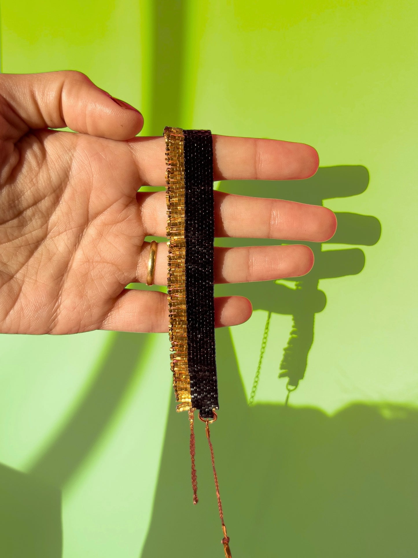 Choker Negro Dorado