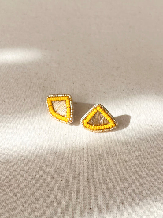 Aros Bordados de Mostacillas e Hilo