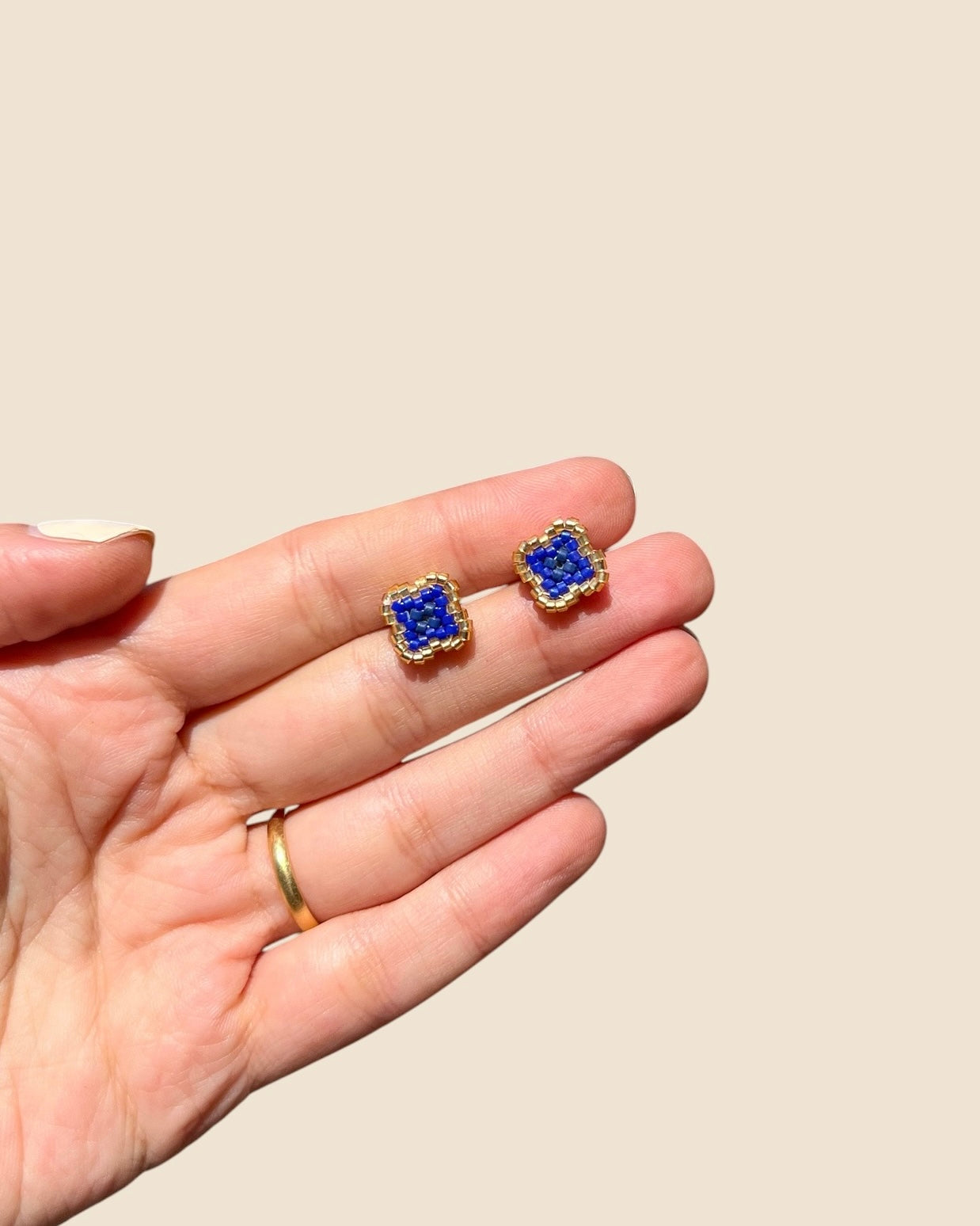 Aros cuadrados Mini Azul