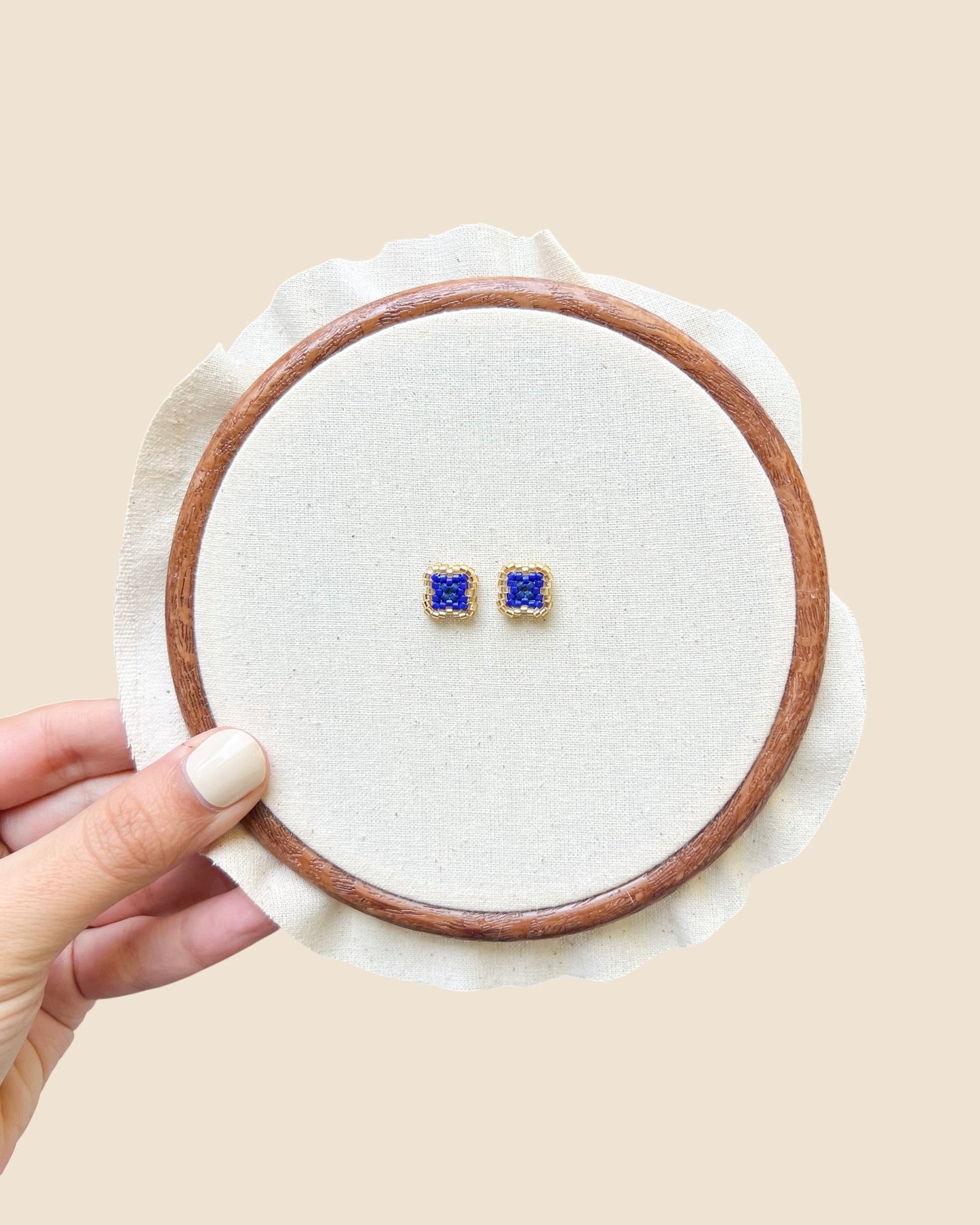 Aros cuadrados Mini Azul